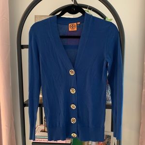 Tory Burch Merino Wool Blue Cardigan Size XS